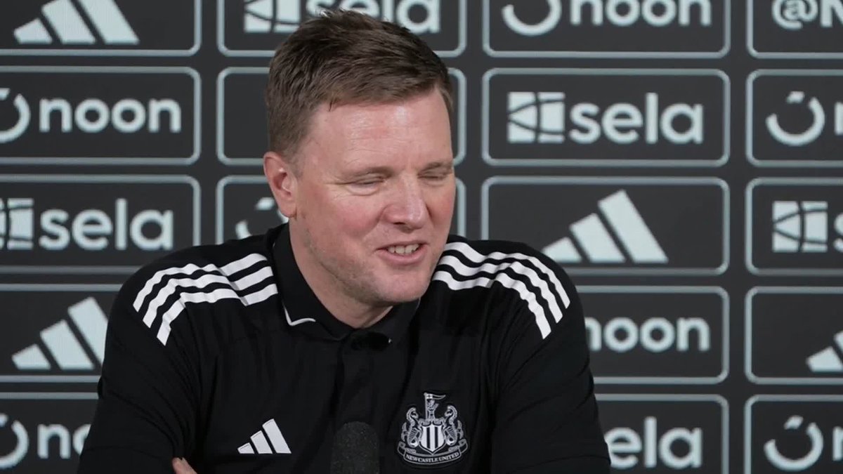 "I'm just grateful we can't get Man City!" 😅 Eddie Howe is looking foward to finding out who Newcastle will play in the Champions League round of 16 👀