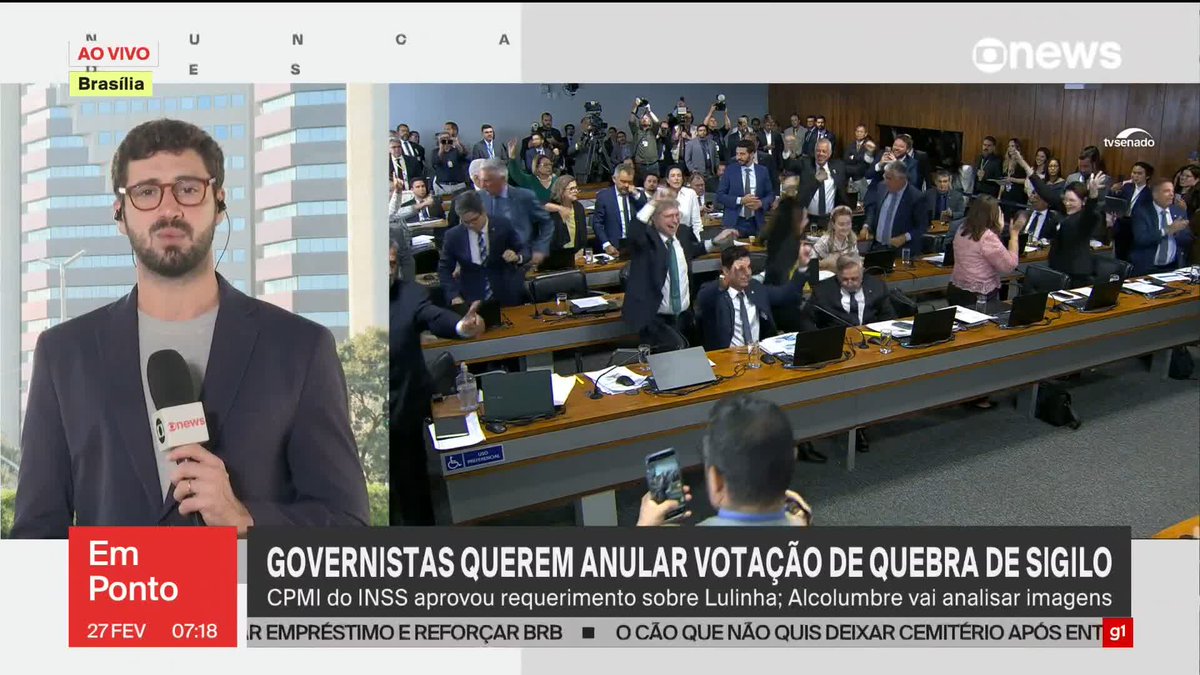Depois de aprovada a quebra de sigilo de "Lulinha", governistas tentam anular a votação apontando falha no sistema de contagem dos votos. ➡ Assista: #GloboNews #GloboNewsEmPonto #CPMI #INSS #Lulinha