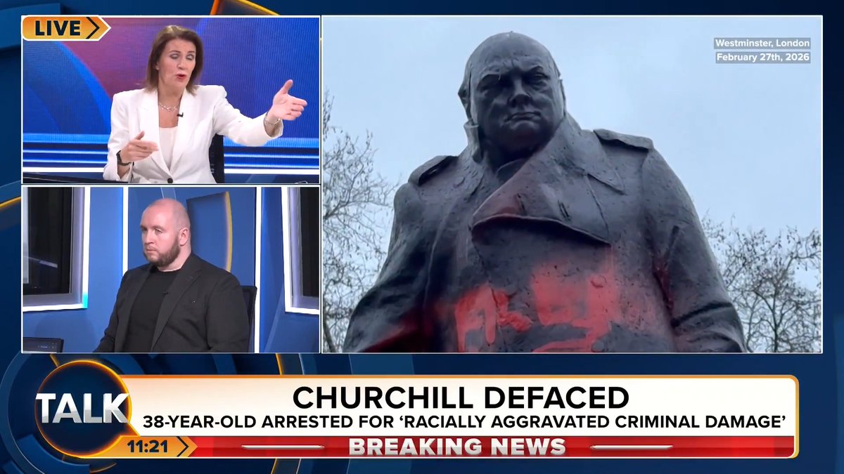 ๐จ"You are surrounded by armed police in Westminster! If I'd been walking by, I would have manhandled them myself." Julia Hartley-Brewer asks, 'How the hell was someone allowed to deface the Winston Churchill statue?' Julia Hartley-Brewer