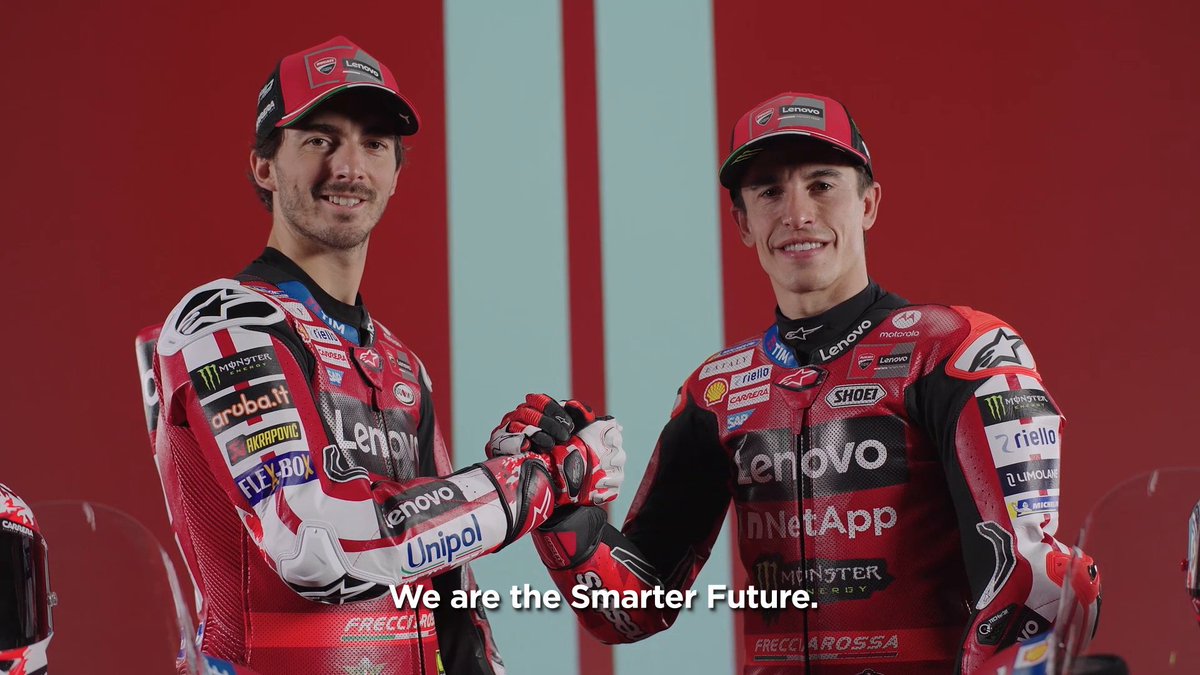 Two voices. One goal. Pecco Bagnaia. @MarcMarquez93. Driven by passion. Powered by Lenovo technology. A new Ducati Lenovo Team season starts now. Let the race begin.