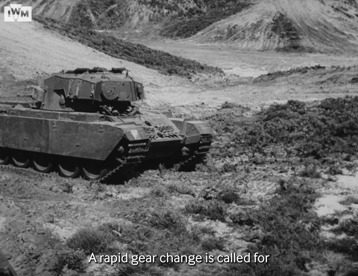 This clip is from a British film produced in 1949 to explain how to drive a tank. The film describes various types of terrain and how they might be tackled by the driver - in this case, a vertical drop. Film: IWM DRA 1016 <1/2>