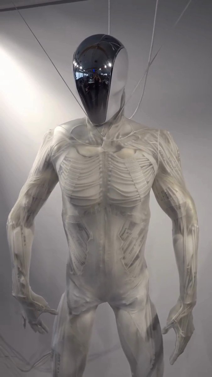 Clone’s Protoclone is a musculoskeletal android engineered around an anatomically based human skeletal structure. It incorporates more than 1,000 artificial muscle actuators (Myofibers), polymer-based bones with articulated joints and ligaments, and a hydraulic vascular system for force transmission. The platform integrates depth cameras, inertial and pressure sensors, and onboard computing powered by NVIDIA Jetson Thor to enable sensor-driven visuomotor control. Credit: Clone #robotics #robots #engineering #technology #android #Protoclone