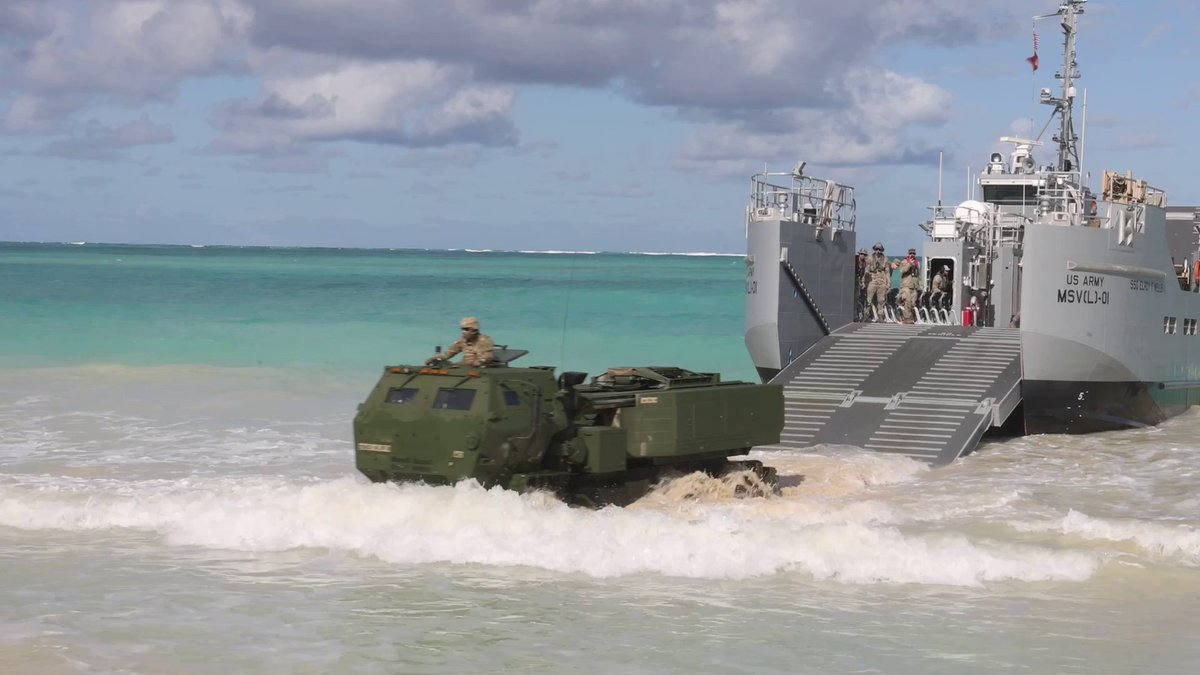 Strike is only as strong as our ability to sustain. During Lightning Surge 2, 8th TSC &amp; 2-11 FA validated a #HIMARS Rapid Infiltration from an MSV(L) proving we can project long‑range precision fires from the sea and stay #lethal, #mobile, and unpredictable across the U.S. Indo-Pacific Command.