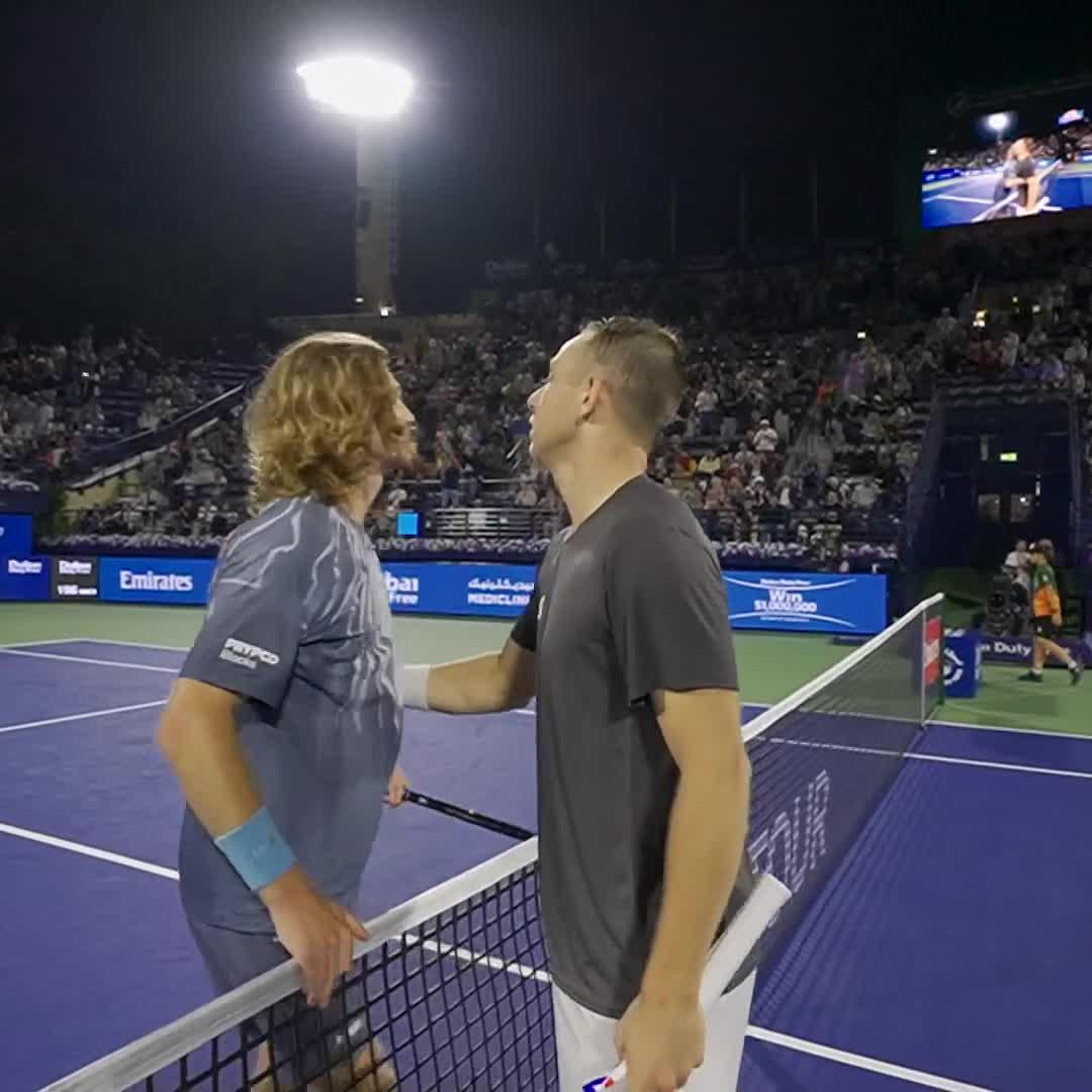 Tallon's fairytale week continues 🤩 Tallon Griekspoor claims his third consecutive top 20 win, defeating Rublev 7-5 7-6 to reach the final in Dubai #DDFTennis