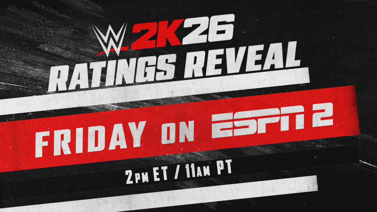 🚨 It’s Ratings Reveal Day! 🚨 Pull up TODAY at 2 PM ET / 11 AM PT for the exclusive #WWE2K26 Roster Ratings Reveal Show presented by ESPN 👀 Trust us… you do not want to miss this. We might have a few surprises up our sleeve 😏 🔥 Watch Here 👉