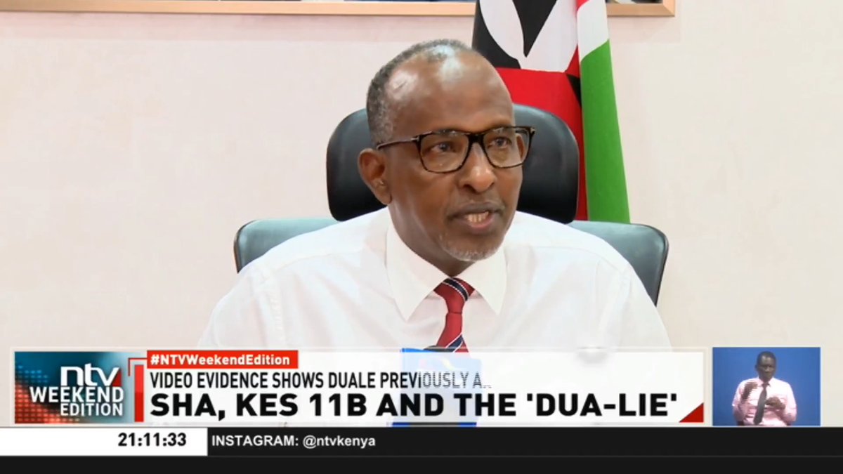Sh11 billion SHA scandal and the ‘Dua-lie’ Health Cabinet Secretary Aden Duale has, yet again, in broad daylight and smack in the full glare of cameras, contradicted himself over claims that eleven billion shillings was lost in the SHA health system. Duale now says that no money was stolen, just weeks after admitting that funds had disappeared. #NTVWeekendEdition Michelle Ngele-Odhiambo