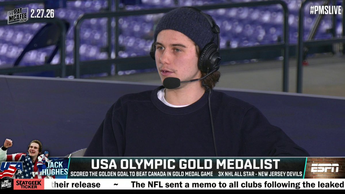 "You just dream of putting the jersey on, the USA jersey, because it means so much." 🏅 USA Olympic gold medalist Jack Hughes join the Pat McAfee to discuss his experience at the Milano-Cortina Olympics and what it meant to bring home gold for Team USA ✍️