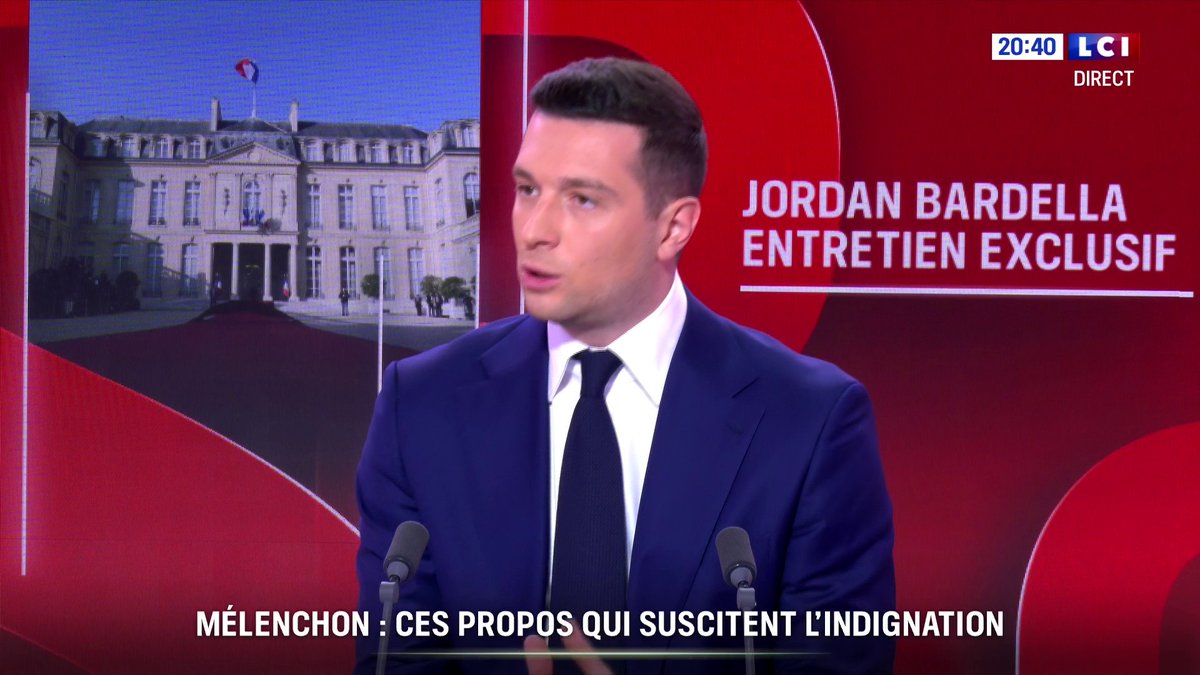 🔴🗣️ "On se croirait dans un spectacle de Dieudonné. Jean-Luc Mélenchon est dans une dérive extrêmement grave, dans un monde parallèle (...) À la veille de la campagne présidentielle, on doit bien mesurer le danger que représente LFI" : Jordan Bardella, l'entretien exclusif sur LCI