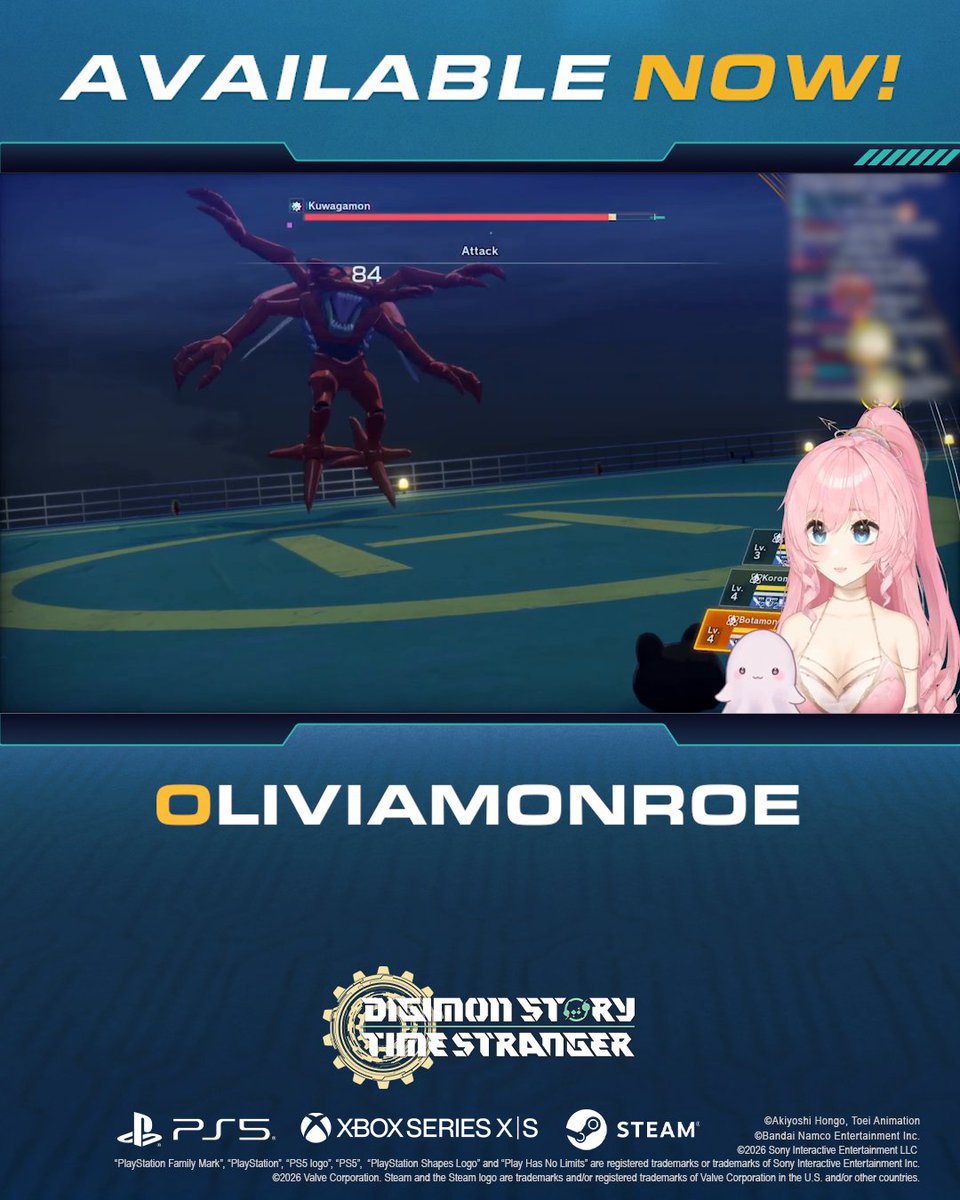 No matter how big or smol, every Digimon can be the champion of any battle! Thank you Olivia Monroe ✨, Kryptix | BabyRaging, MarcoMeatball, Emily 💫, and DansGaming for taking us on your Digi-journey in Digimon Story Time Stranger.