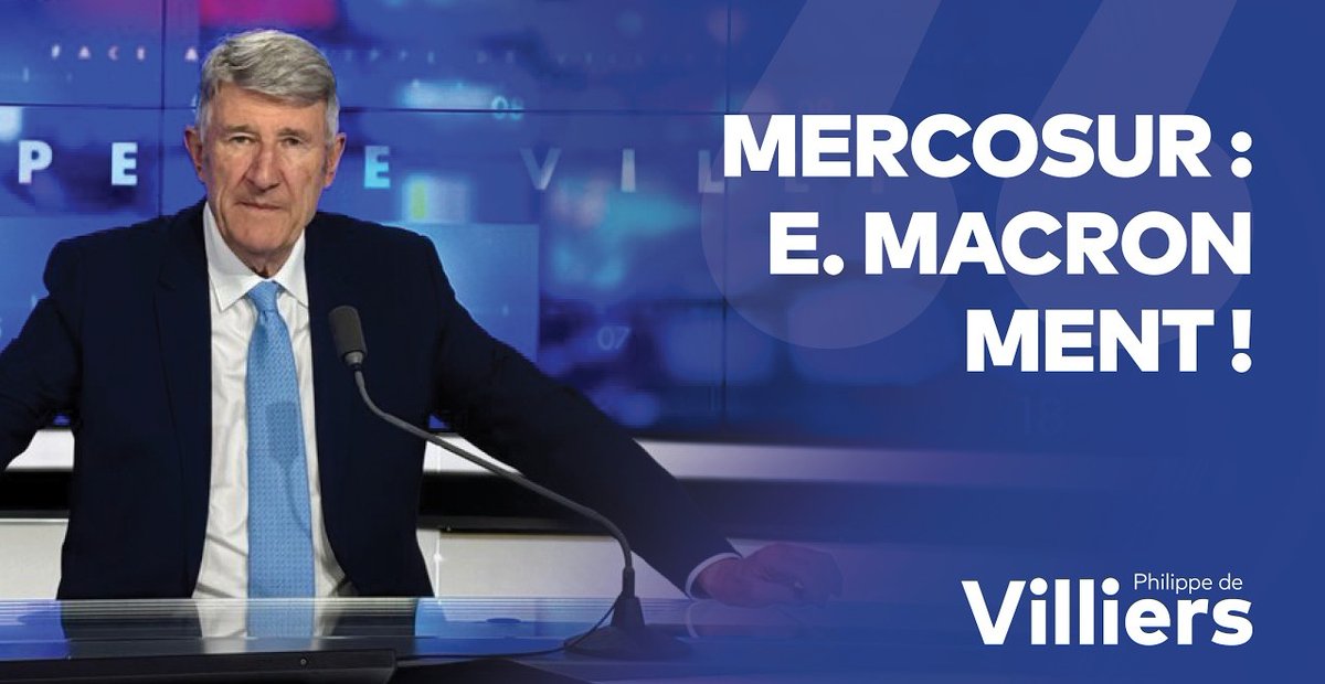 🎙️ Quand Emmanuel Macron dénonce une "mauvaise surprise" concernant l'application provisoire du Mercosur, il ment. Tout était écrit : par le traité de Lisbonne, la France a délégué sa compétence commerciale exclusive à Bruxelles. 🔗 Émission complète : #FaceAPhilippeDeVilliers #FADV #CNews #SIA2026