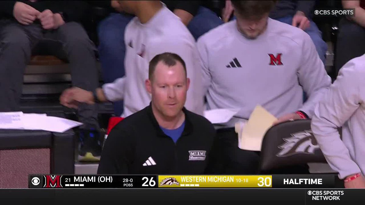 Miami HC Travis Steele just unloaded on the officials &amp; what appears to be some of Western Michigan's band equipment heading into halftime