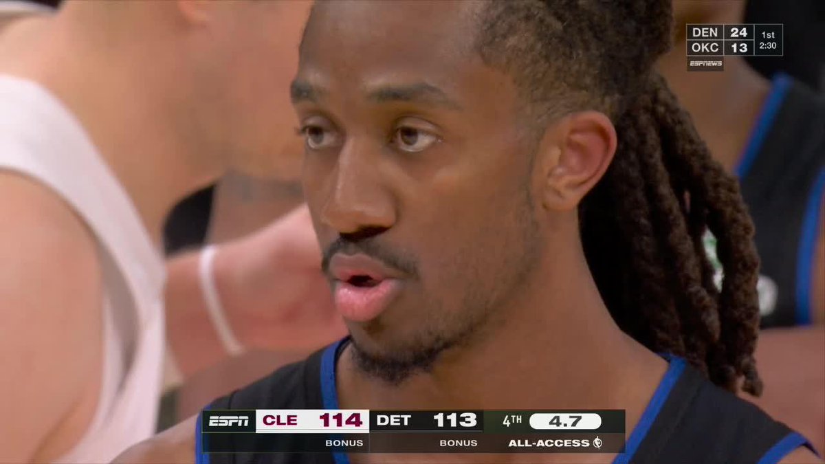 Daniss Jenkins sinks all three free throws for Detroit after being fouled with seconds to go 😳 Overtime on ESPN 👀