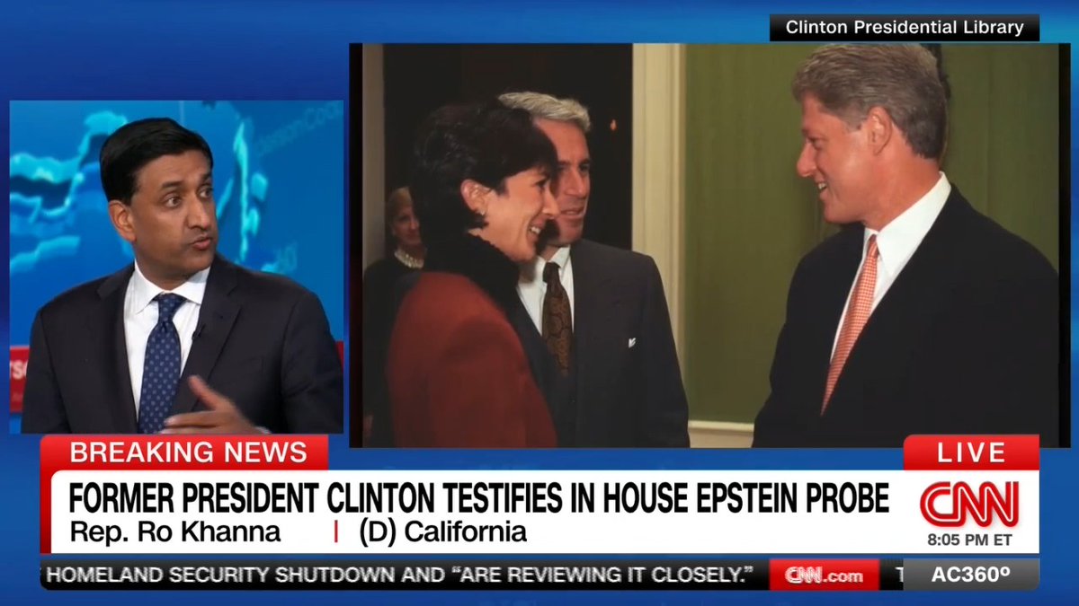 Democratic Rep. Ro Khanna calls on President Trump to go under oath in the Epstein investigation after former President Clinton testified. "That should be a precedent for Donald Trump to do the same," he said on AC360°.