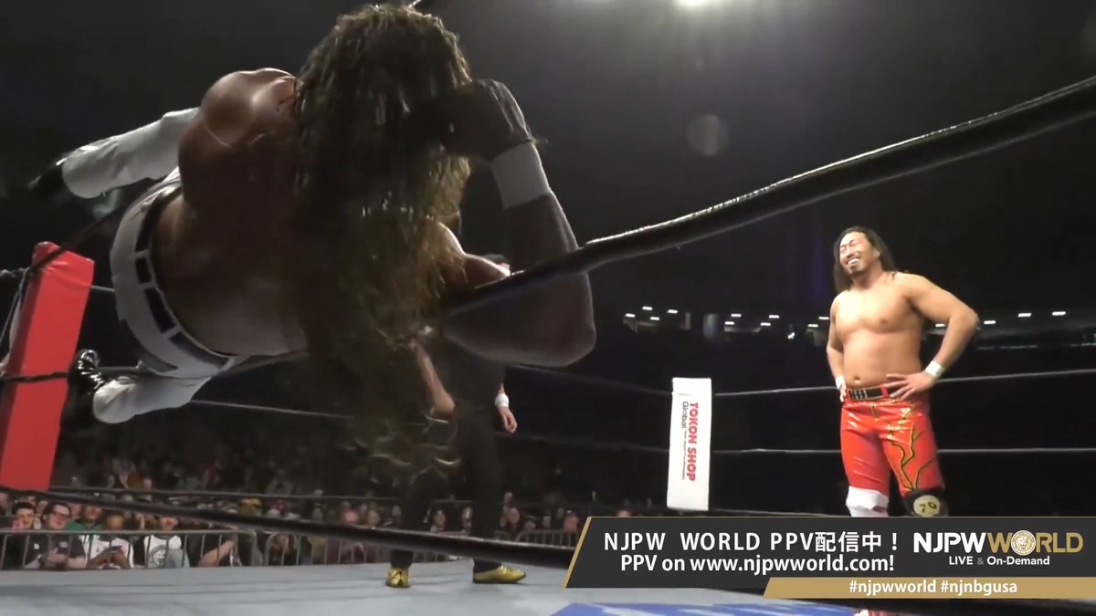 YOTA TSUJI HAS NO CHOICE BUT BE TO TAKEN ABACK BY ANDRADE’S AURA😭🔥 #NJPW #NJNBUSA