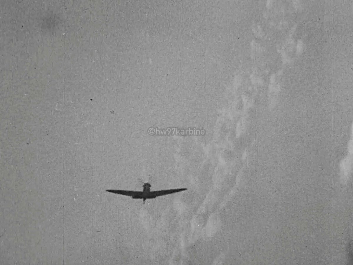 RAF Supermarine Spitfire Mk V taking machinegun hits from a Luftwaffe fighter in 1941 #guncamera