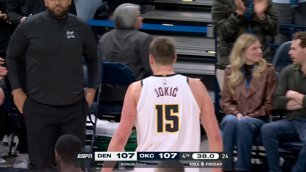 JOKIC TIES IT AT 107. 38 SECONDS REMAIN IN REGULATION 😱 GET TO ESPN NOW‼️