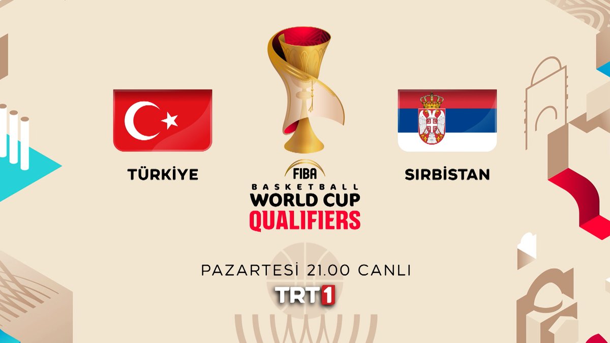 FIBA Dünya Kupası Elemeleri C Grubu’ndaki dördüncü maçımızda rakibimiz bir kez daha Sırbistan. 🏀 Deplasmandaki zaferin ardından şimdi sıra evimizde! 🇹🇷 Türkiye - Sırbistan maçı pazartesi 21.00’de canlı yayınla TRT 1’de! 📺