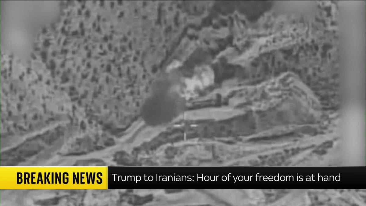 BREAKING: Footage released by the Israeli military shows strikes on several targets in western Iran, including missile launch sites. Latest 🔗 📺 Sky 501 and YouTube