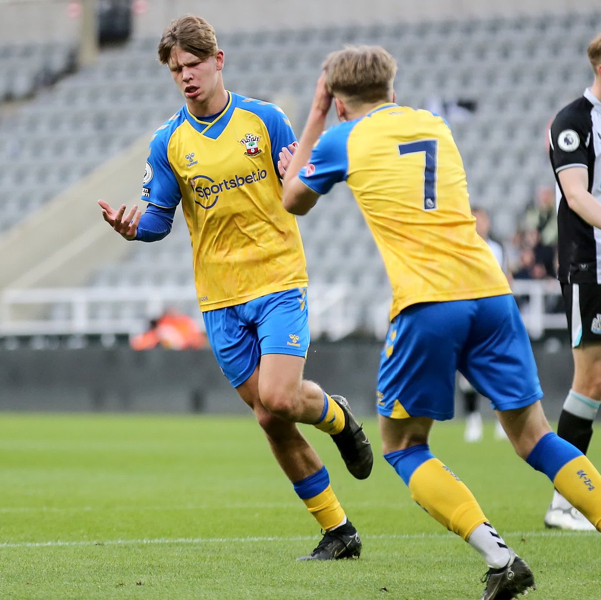 Here's Tyler Dibling scoring a hat-trick of near-identical goals up at St James' Park in 2022.