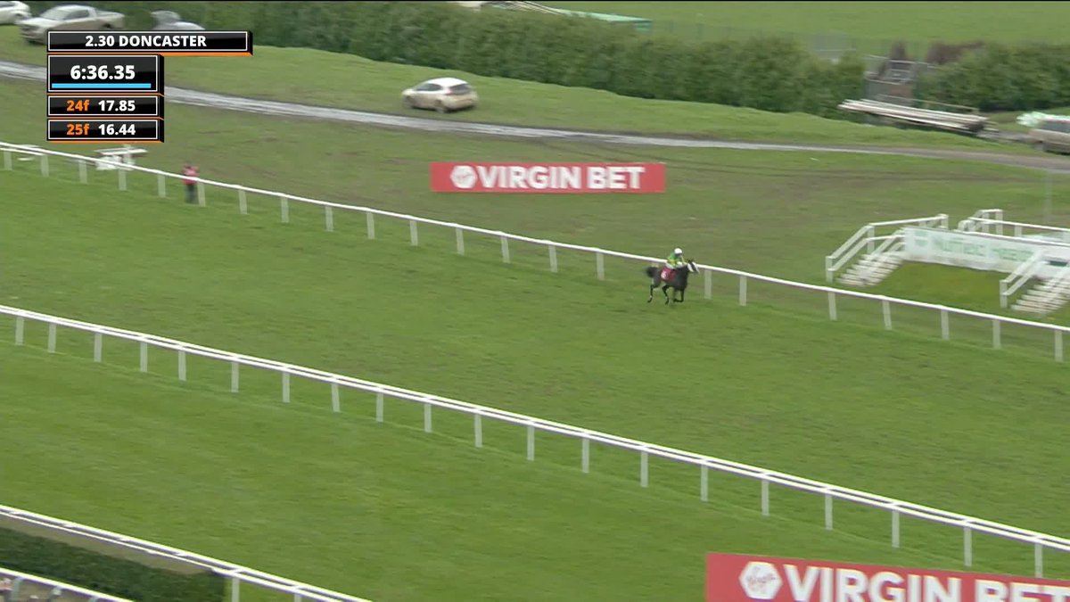 Another one for Anthony Honeyball 👏 Jasmin De Grugy wins the Virgin Bet Grimthorpe Handicap Chase 🥇 #ITVRacing