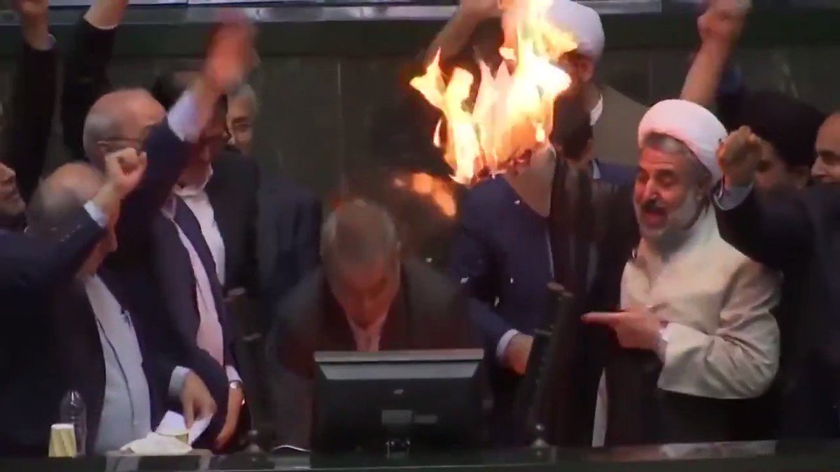 Never forget Iranian lawmakers set the US flag on fire and chanted 'Death to America'. Defending this regime is a wild stance.