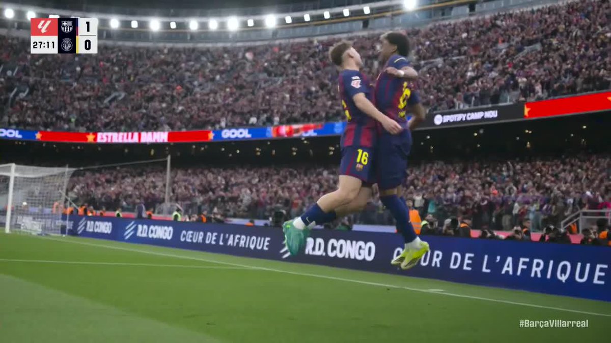 Fermín to Lamine to open the scoring for Barca 🔥