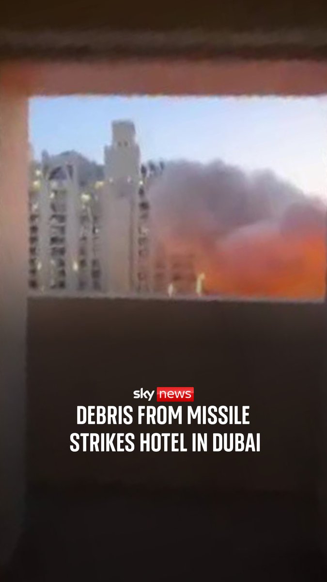 A fire has broken out near the entrance of Fairmont The Palm hotel in Dubai, after debris reportedly fell from the sky during an Iranian missile attack. 🔗