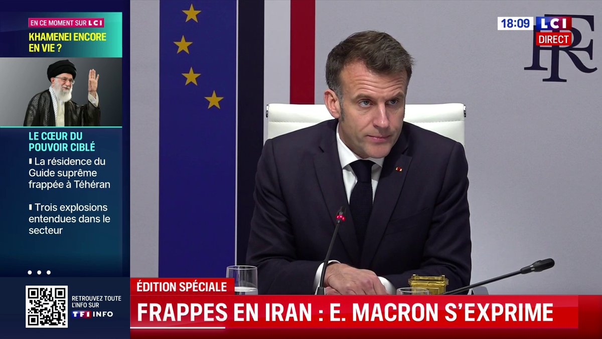 🔴🗣️ "Les États-Unis et Israël ont décidé de frapper l'Iran ces dernières heures, la France n'a été ni prévenue, ni impliquée" : Emmanuel Macron sur LCI ⬇️