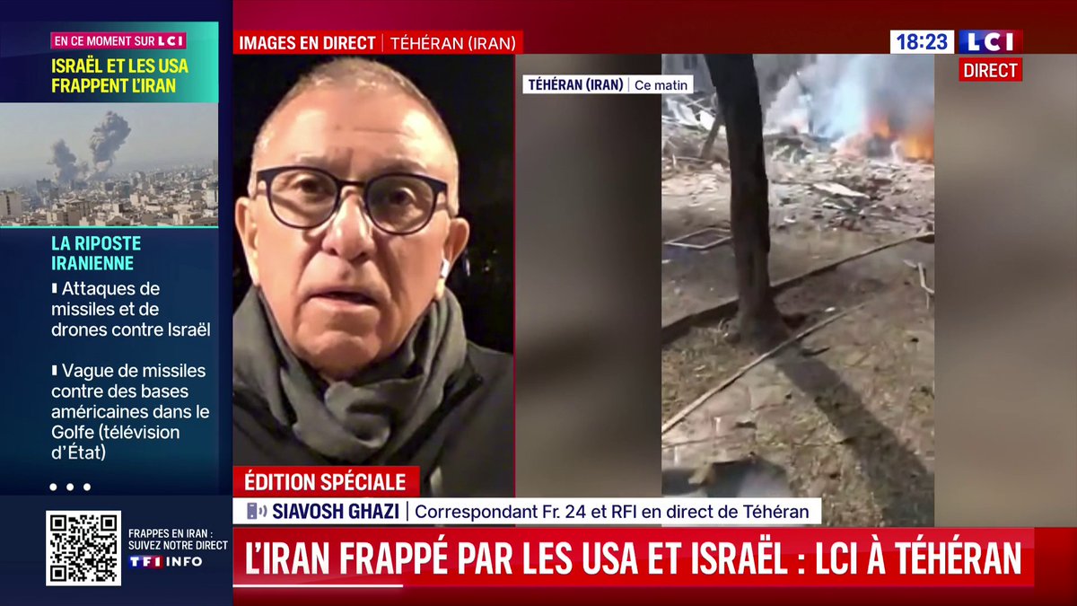 🔴🗣️ "Il y a une intensification des frappes ce soir (...) Il y a beaucoup de morts dans ces frappes, notamment 85 écolières dans le Sud du pays. Et les gardiens de la révolution ont décidé de fermer le Détroit d'Ormuz" : Siavosh Ghazi, en direct de Téhéran sur LCI ⬇️