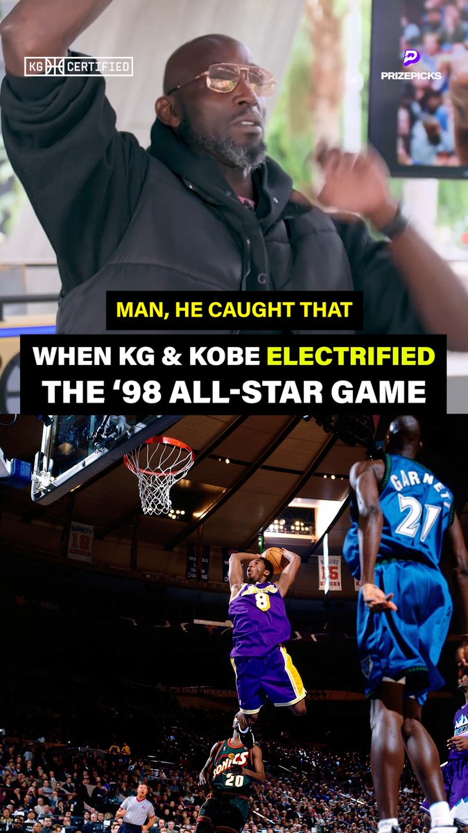 "That was one of the deeper moments in the All-Star Game with bro." 🤞 Kevin Garnett throwing THAT lob to Kobe Bryant in the ’98 All-Star Game… you can feel the bond in every frame. Bean Forever ♾️ 🐍