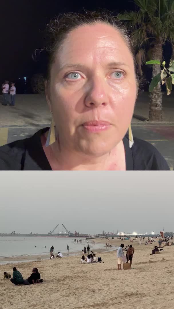 Flames lit up the night sky over Dubai as a typically packed Kite Beach was slightly quieter after the U.S. and Israel struck Iran. Senior correspondent Lucy Craymer gives an update from the scene
