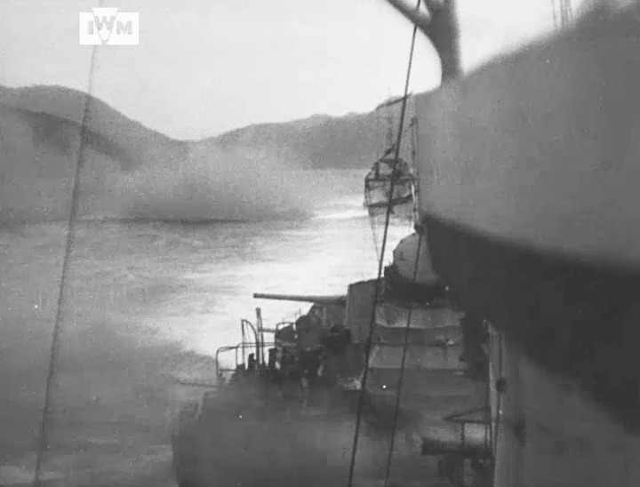 Ships bombard Japanese positions in Sabang, Indonesia (Dutch East Indies), during Operation Crimson, 25 July 1944. This footage was filmed from HMS Quality. Find the full footage here: Film: IWM ADM 495