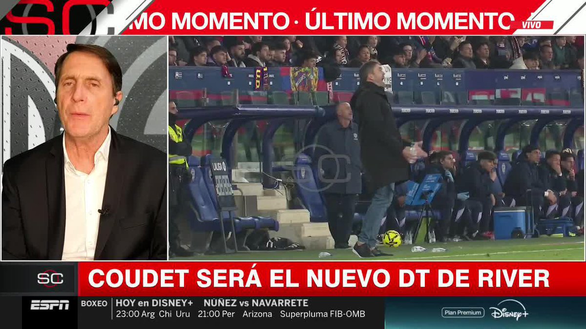 "COUDET VA A VIAJAR EL MIÉRCOLES PARA LA ARGENTINA." Javier Gil Navarro brindó toda la información sobre la llegada del Chacho como DT de River. 📺 #SportsCenter | #DIsneyPlus Plan Premium