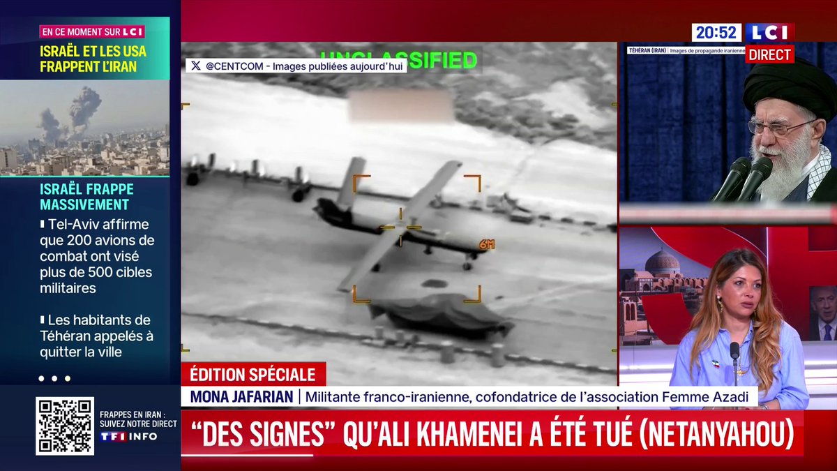 🔴🗣️ Ali Khamenei serait mort : "C'est la fête, les gens sont en train de hurler aux fenêtres, ce sont des explosions de joie en ce moment en Iran. C'est un moment historique pour le peuple iranien", témoigne Mona Jafarian sur LCI