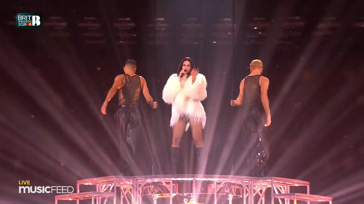 DUA LIPA DROPPING OUT OF A DISCO BALL?! SHE’S INSANEEEEEE #BRITs