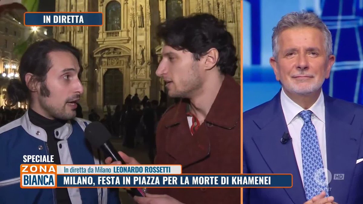 Festa in Piazza Duomo a #Milano per la morte di #Khamenei #ZonaBianca