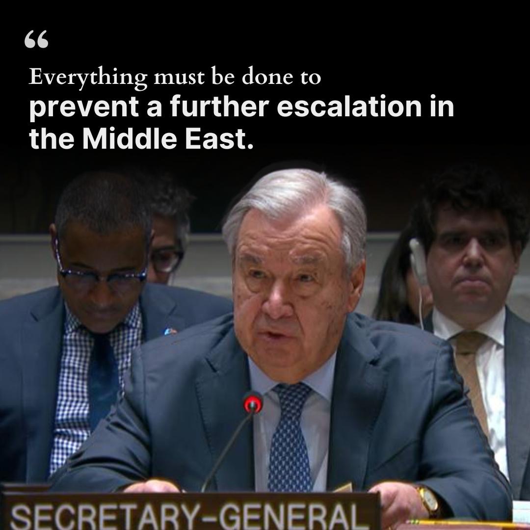 Everything must be done to prevent a further escalation in the Middle East. I call on all sides to strictly uphold their obligations under international law, including the United Nations Charter, protect civilians & ensure nuclear safety. Let’s act responsibly & together to pull the region & our world back from the brink.