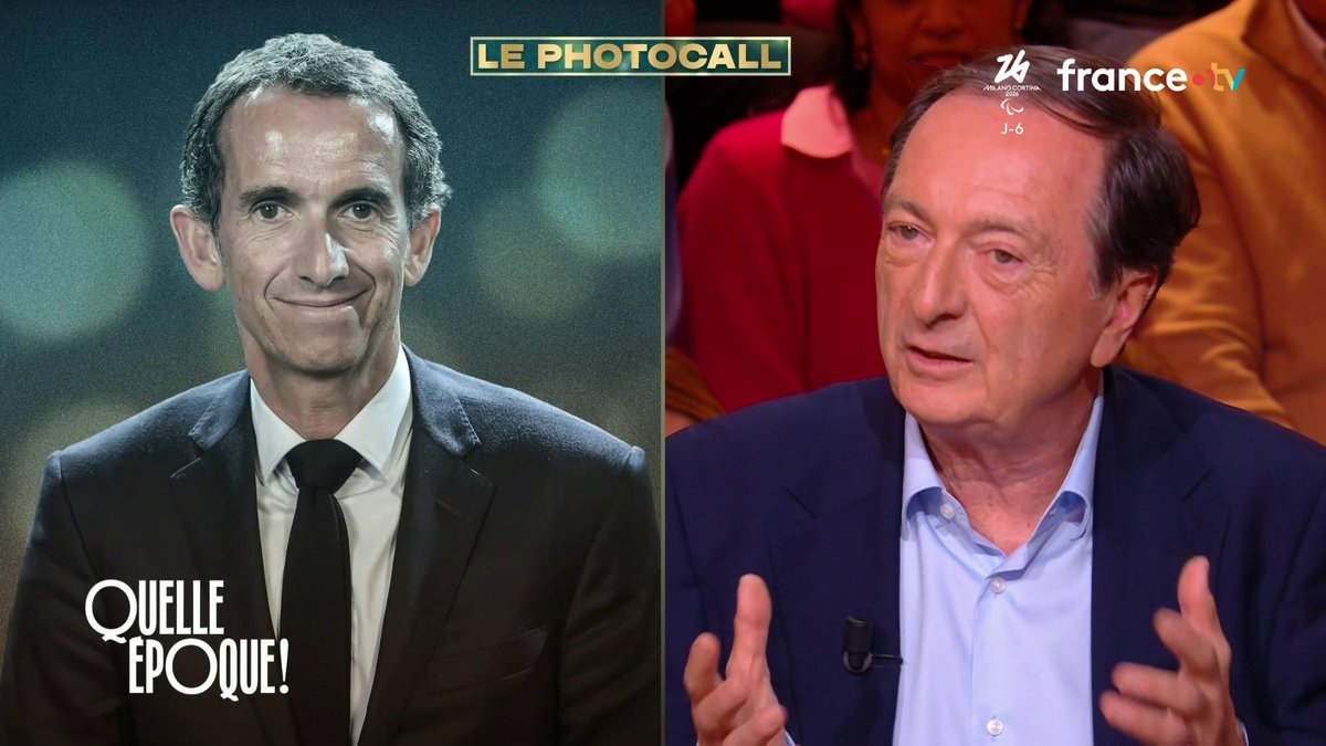 🗣️ À Vincent Bolloré : "Sois plus gentil." Michel-Edouard Leclerc s'est prêté au jeu de notre #Photocall 👀 #QuelleEpoque France tv Léa Salamé Hugo Clément