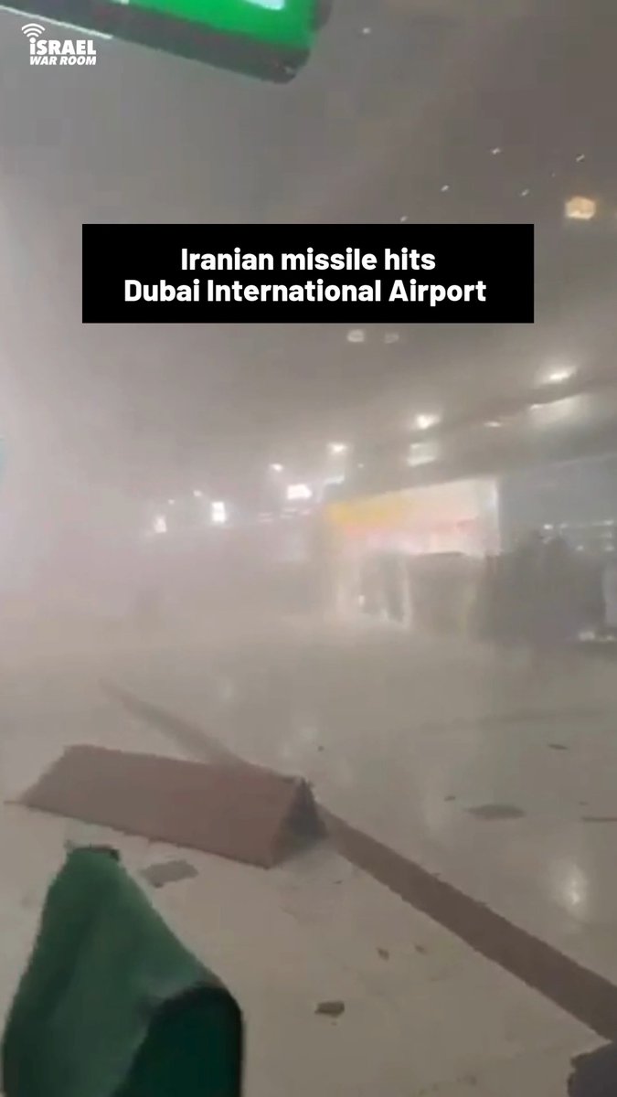 🚨BREAKING: An Iranian missile hits Dubai International Airport, injuring at least 4 innocent people. The Iranian terror regime targets civilian spaces. This is why they can never have a nuclear weapon.