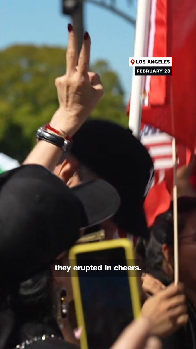 Crowds in Los Angeles erupted in celebration following the news of Iran's Supreme Leader Ayatollah Ali Khamenei's death. Among the voices echoing through the crowd was the call for Reza Pahlavi, the son of the shah, to return and lead a temporary government, with hopes of holding a referendum to reshape Iran's future. CNN's Julia Vargas Jones reports. Read more: