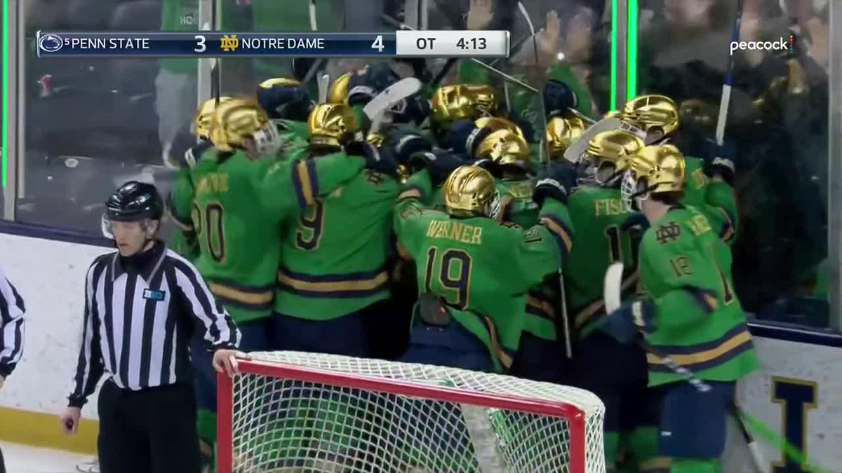 AXEL KUMLIN NETS THE OT GAME-WINNER 🚨 Notre Dame Hockey knocks off No. 5 Penn State on Senior Night 🙌