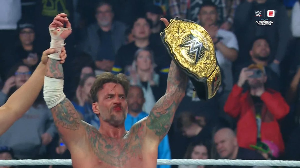 .＠CMPunk pulls out the GUTSY win and retains the World Heavyweight Title! 🫡 Next stop ➡️ The #WrestleMania Main Event