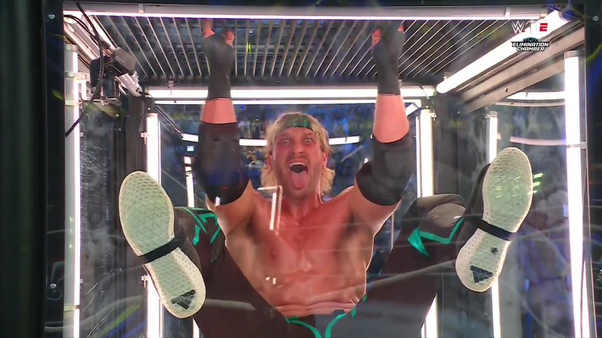 Logan Paul was so amped up in his pod 😅 #WWEChamber