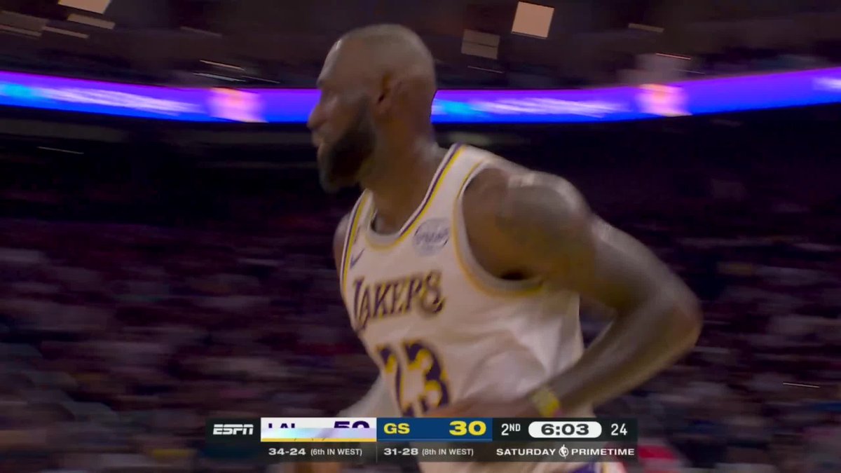 LeBron can't miss from three 🎯 Already cashed four times in the first half on ABC 🔥