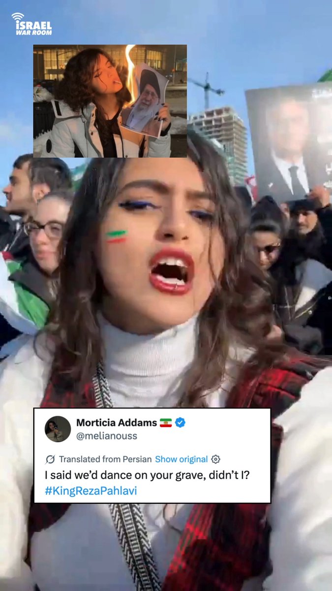 ⚡Remember the viral picture of the brave Iranian woman smoking a picture of Khamenei? Now, she's dancing on his grave to the beat of freedom.