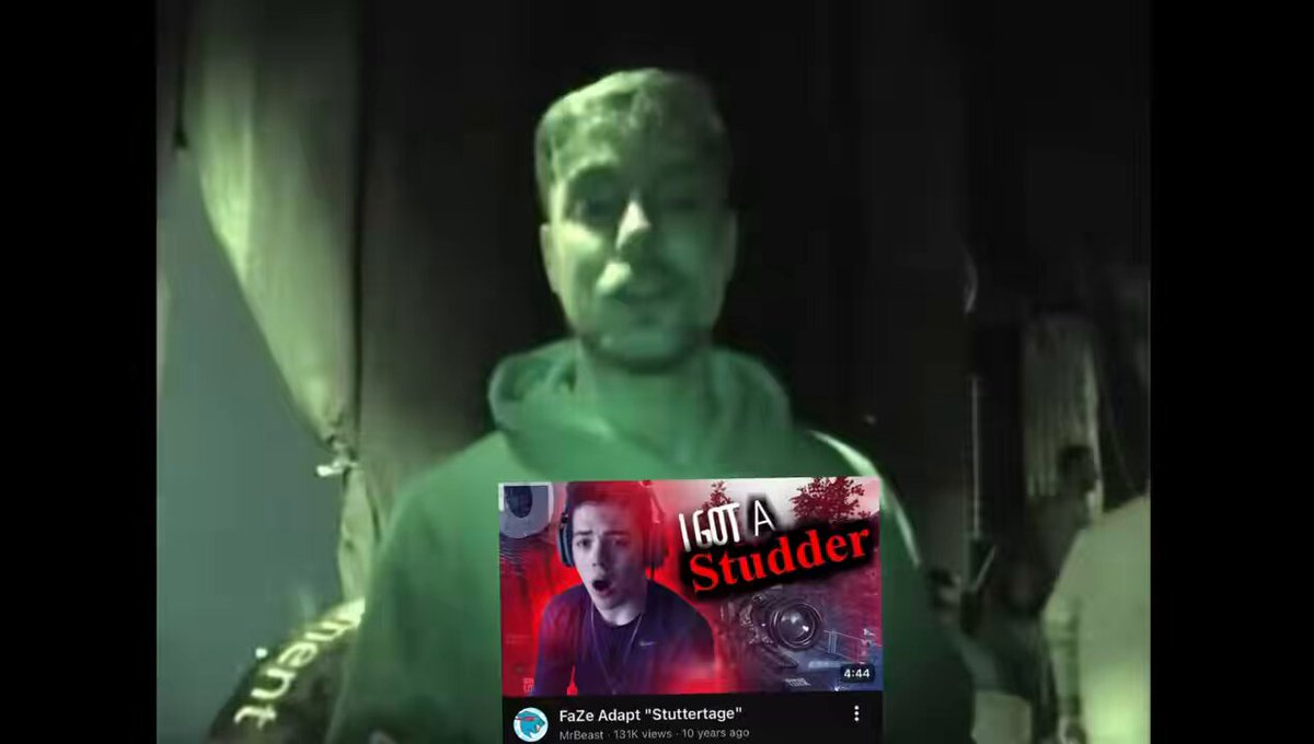 MrBeast reflected on the “Adapt Stuttertage” video he made 10 years ago and said he used to watch every Adapt video and edit clips of him stuttering for days straight 😭❤️