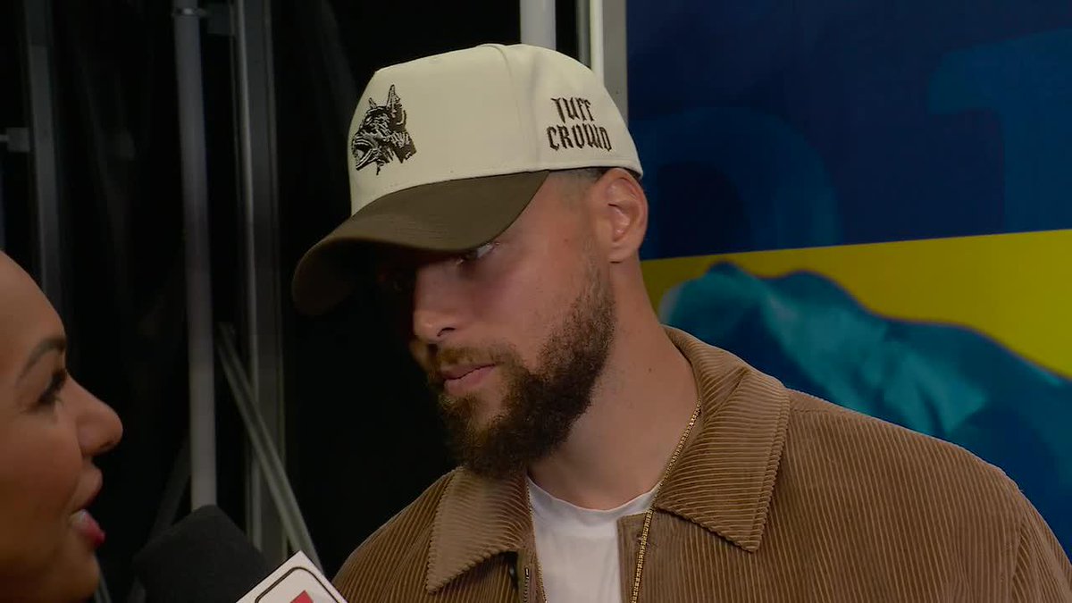 "...Decide not to use it, from way downtown. Bang! Bang!" Steph Curry himself gives Malika Andrews his best Mike Breen impression of his iconic call vs. OKC 😂