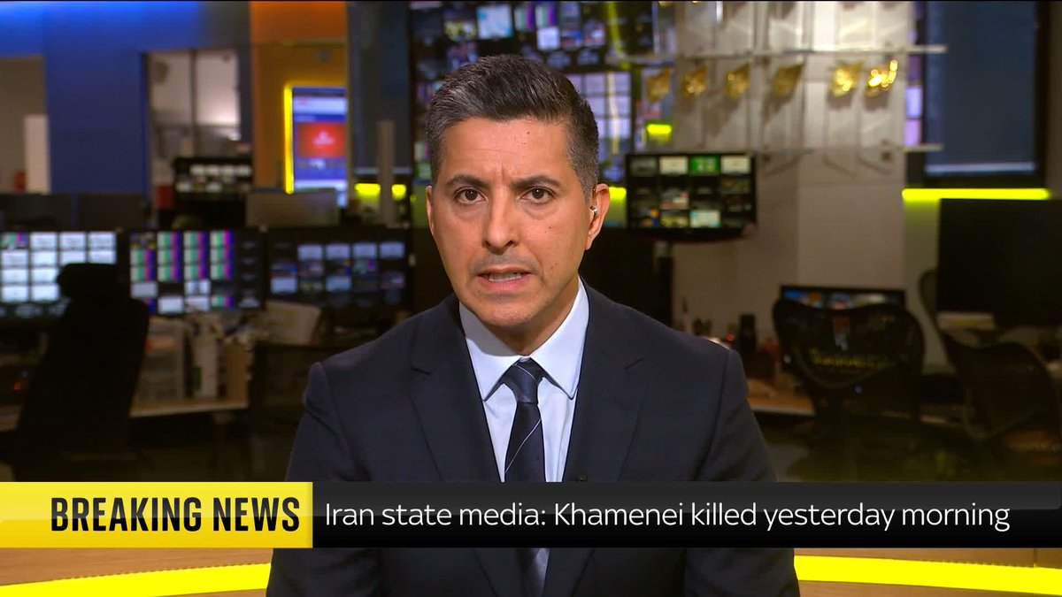 BREAKING: Iranian state media has reported Ali Khameini's top advisor Ali Shamkhani and Revolutionary Guards commander Mohammed Pakpour were also killed in U.S.-Israeli strikes on the country. 📺 Sky 501, Virgin 602, Freeview 233 and YouTube