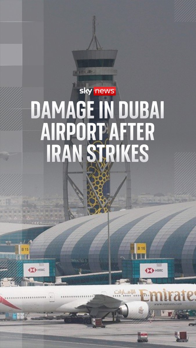 Four people have been injured at Dubai International Airport - reportedly due to an overnight Iranian attack, which caused "minor damage" to one of the airport's concourses. Meanwhile, Abu Dhabi Airports says a person was killed and seven were injured after an "incident" at Zayed International Airport. 🔗