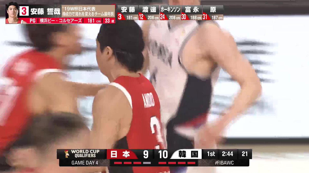 W杯予選🏀日本vs 韓国 / #安藤誓哉 選手が華麗に決める⭐️ \ テレビ朝日で生中継📺 ABEMA・TVerで生配信⚡️ #バスケ #W杯予選 #日本代表